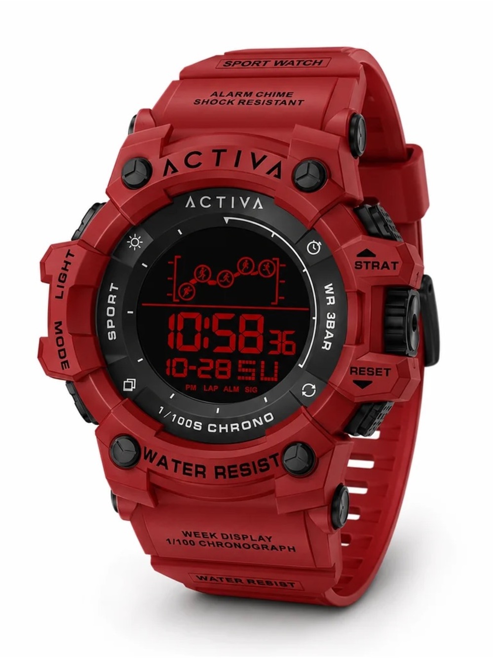 NWT Activa X Invicta Digital Essentials Digital Sport Watch Red ACW8082-023